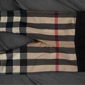 Burberry Beige and Black Check Leggings